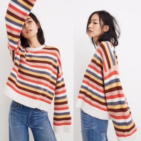 🆕Madewell Multi Stripe Cardiff Sweater